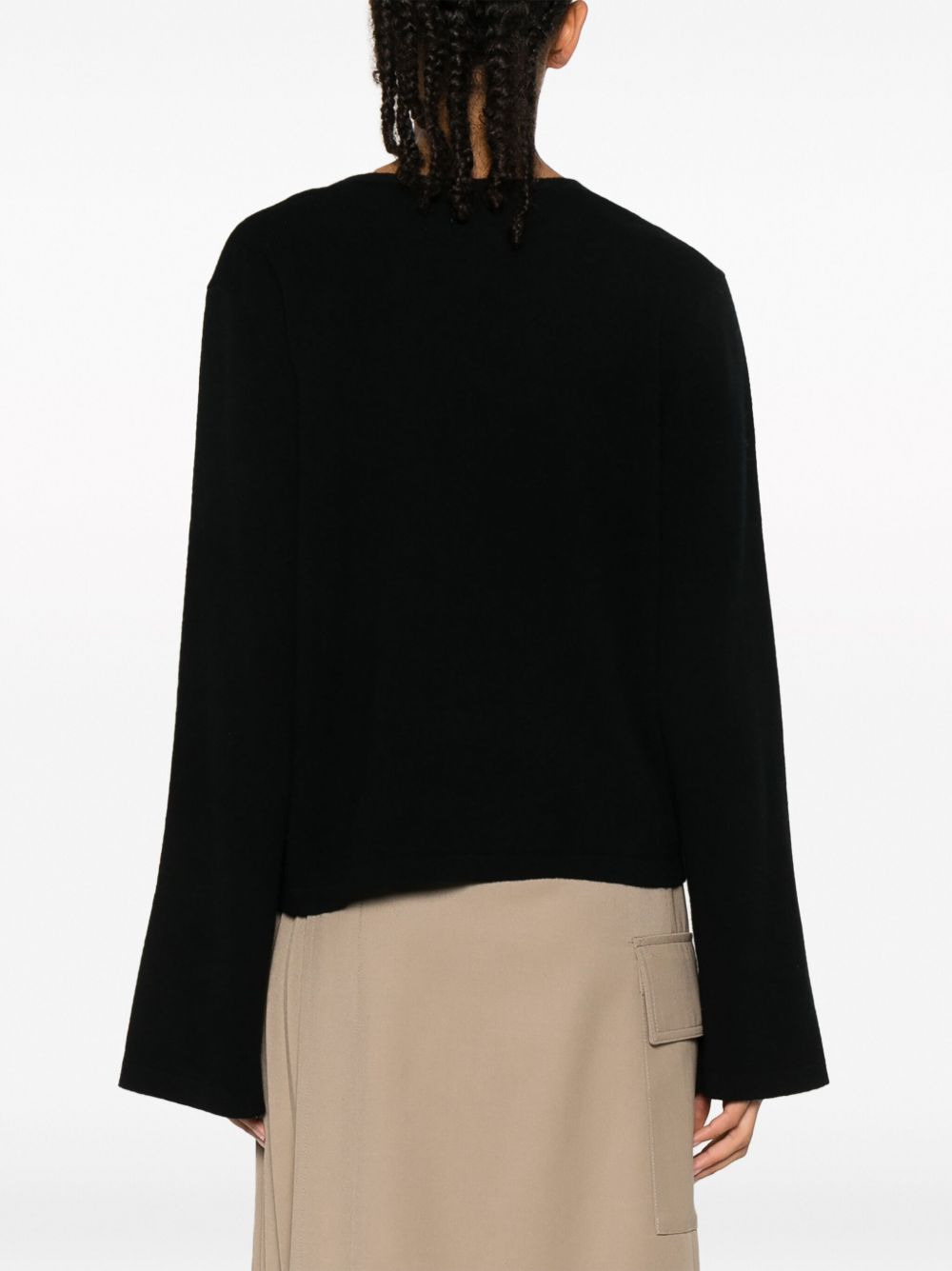 V-neck wool-cashmere blend jumper - 4