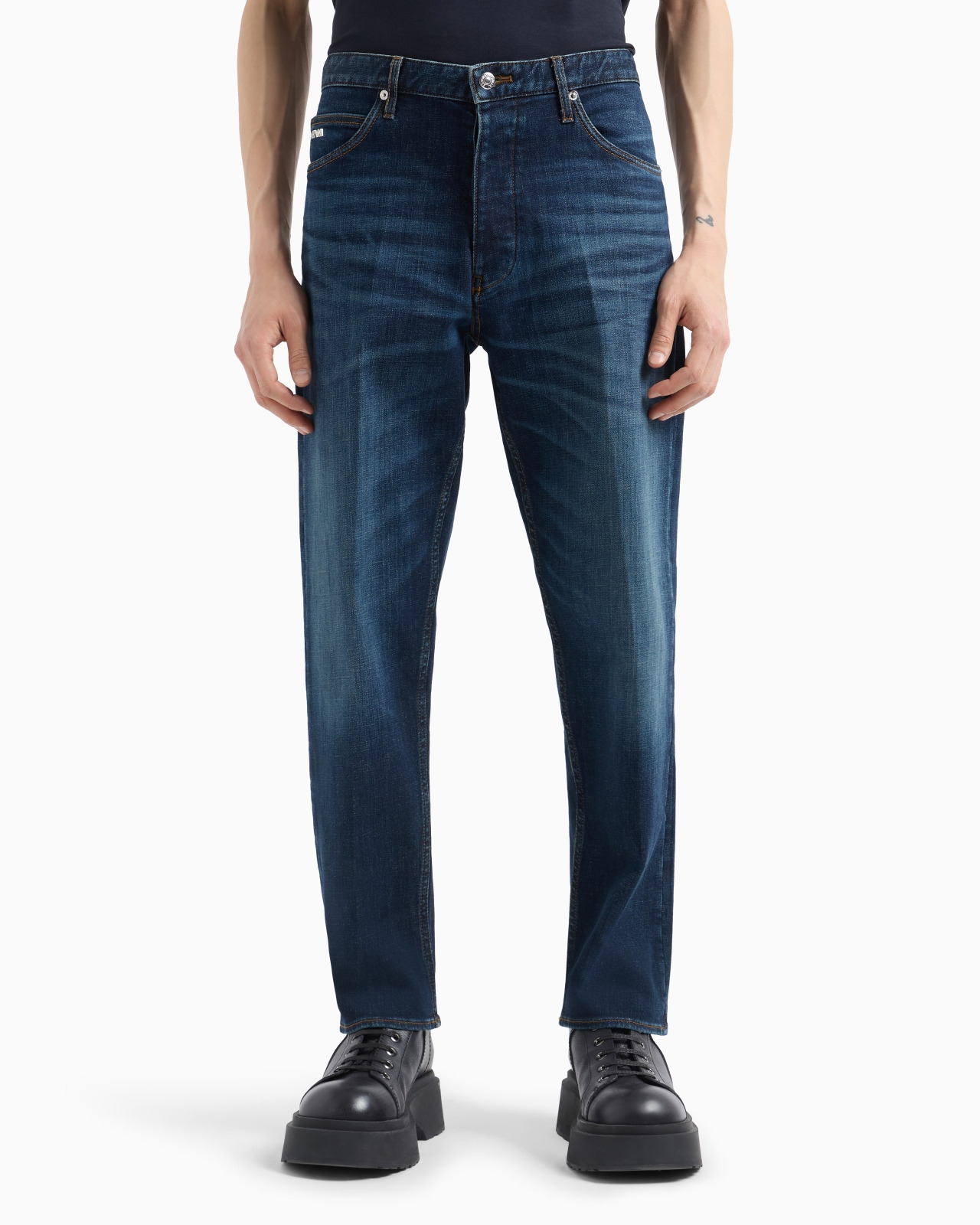 J69 Loose-fit jeans in stone-wash stretch denim with a dirty-effect treatment - 2