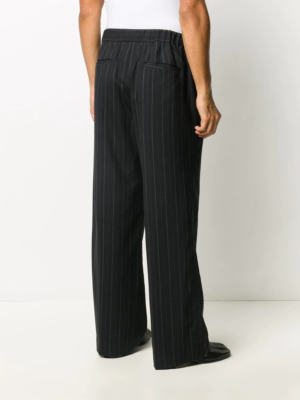 pinstripe wide leg trousers - 4