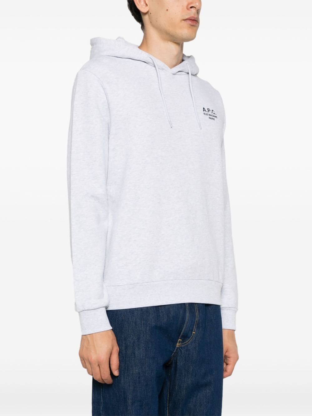 logo-embroidered organic cotton hoodie - 3