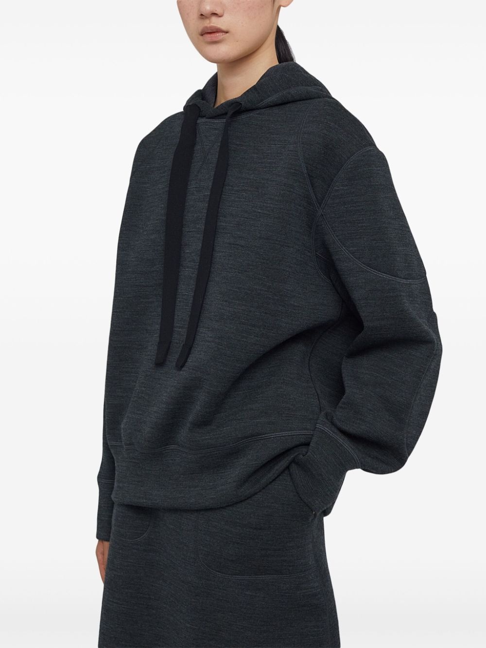 drawstring wool hoodie - 4