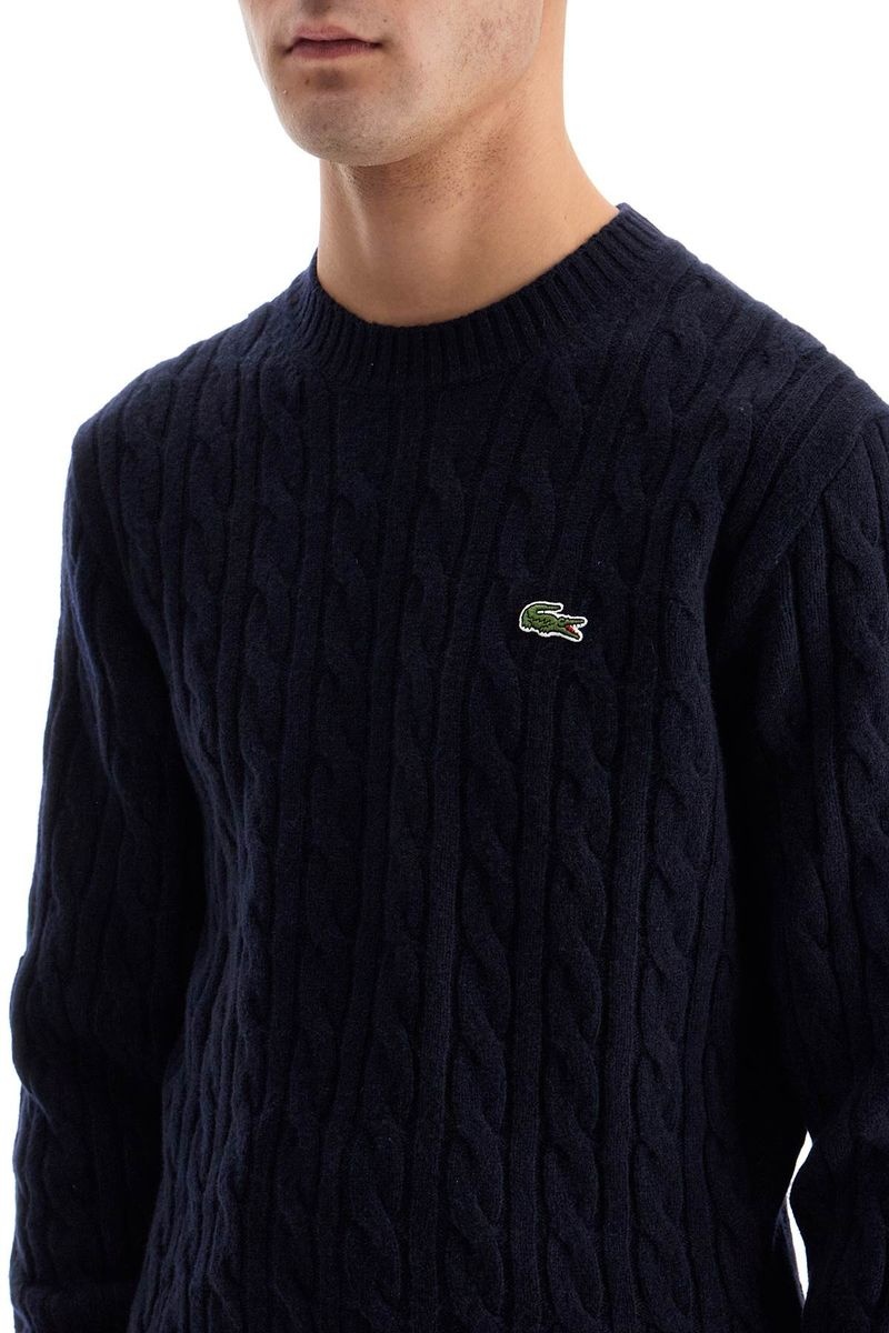 【送料&関税込】Lacoste Classic Fit Cable Knit Wool Pullover LACOSTE Lacoste Classic Fit Cable Knit Wool Pullover