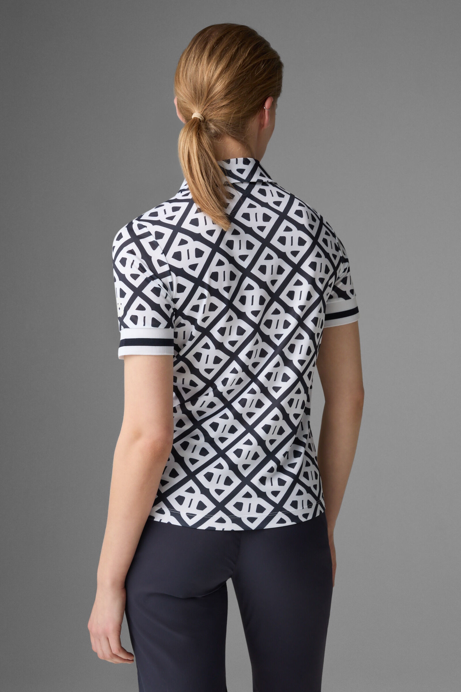 Calysa functional polo shirt in Navy blue/White - 3