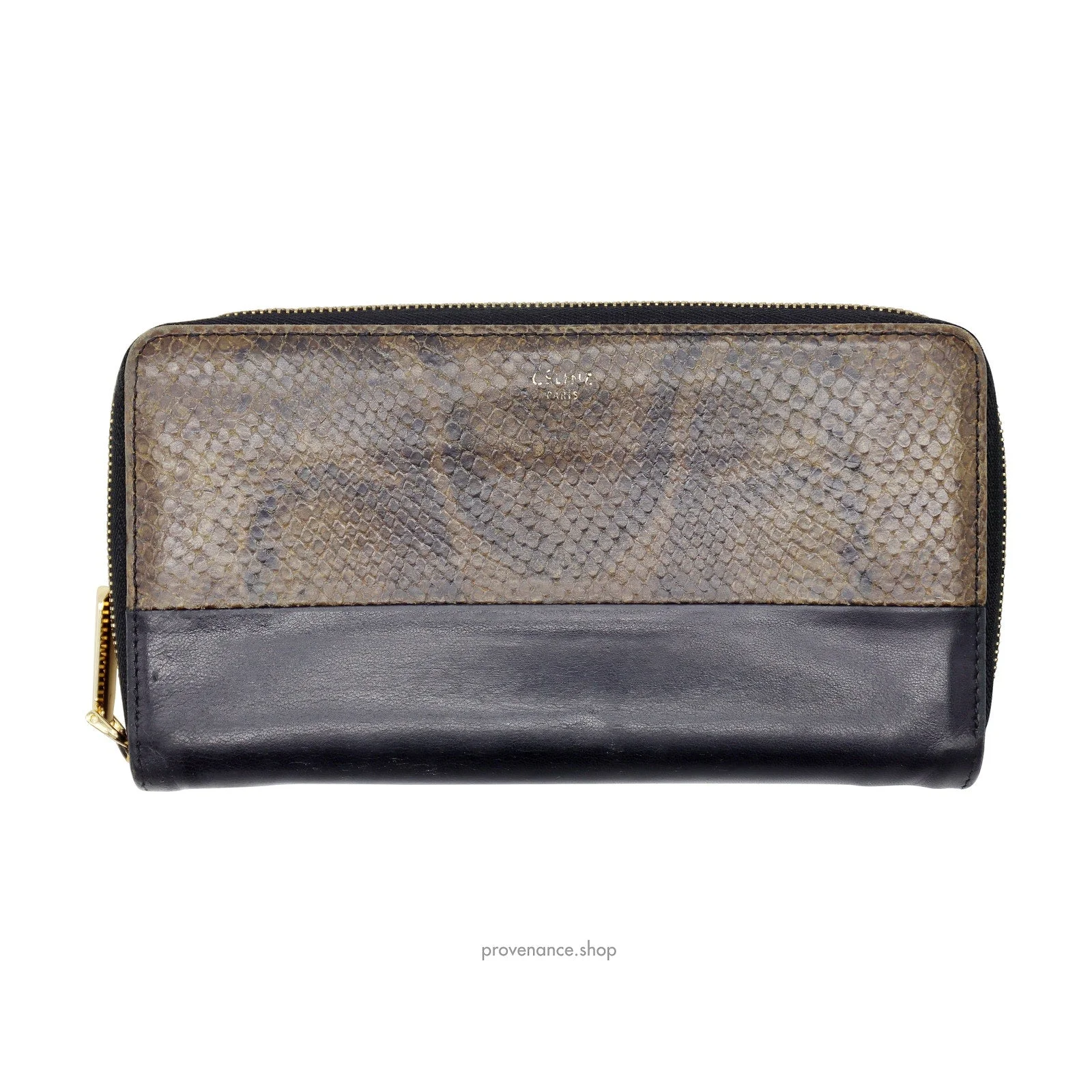 Celine Multifunction Zip Wallet - Black/Python - 1