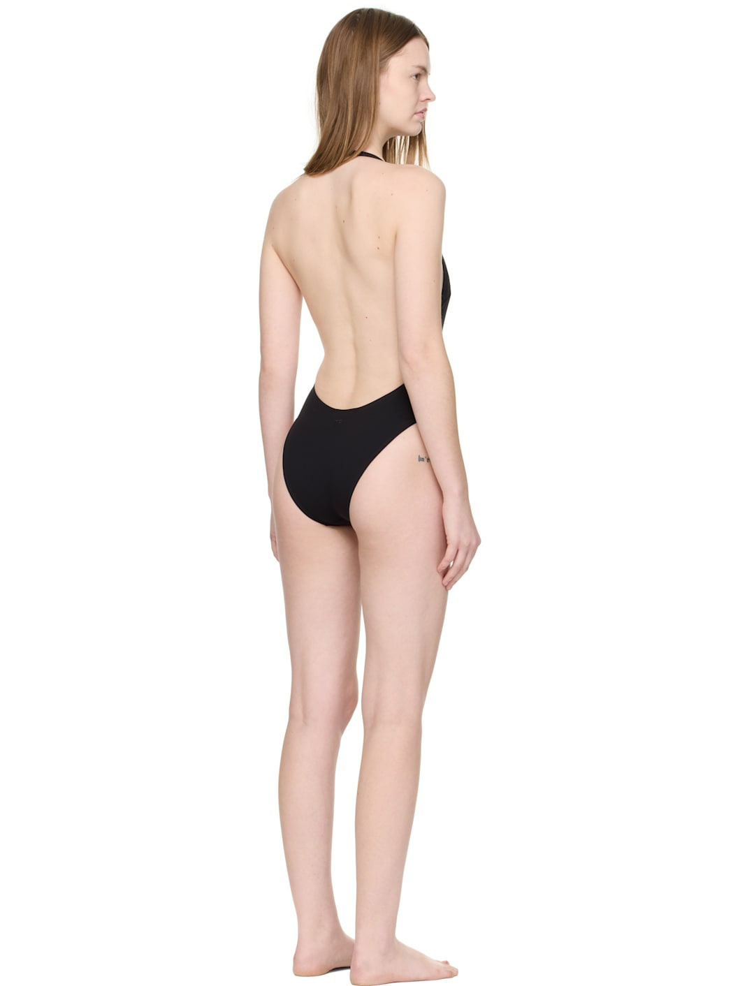 Black Lustrous Jersey Swimsuit - 3