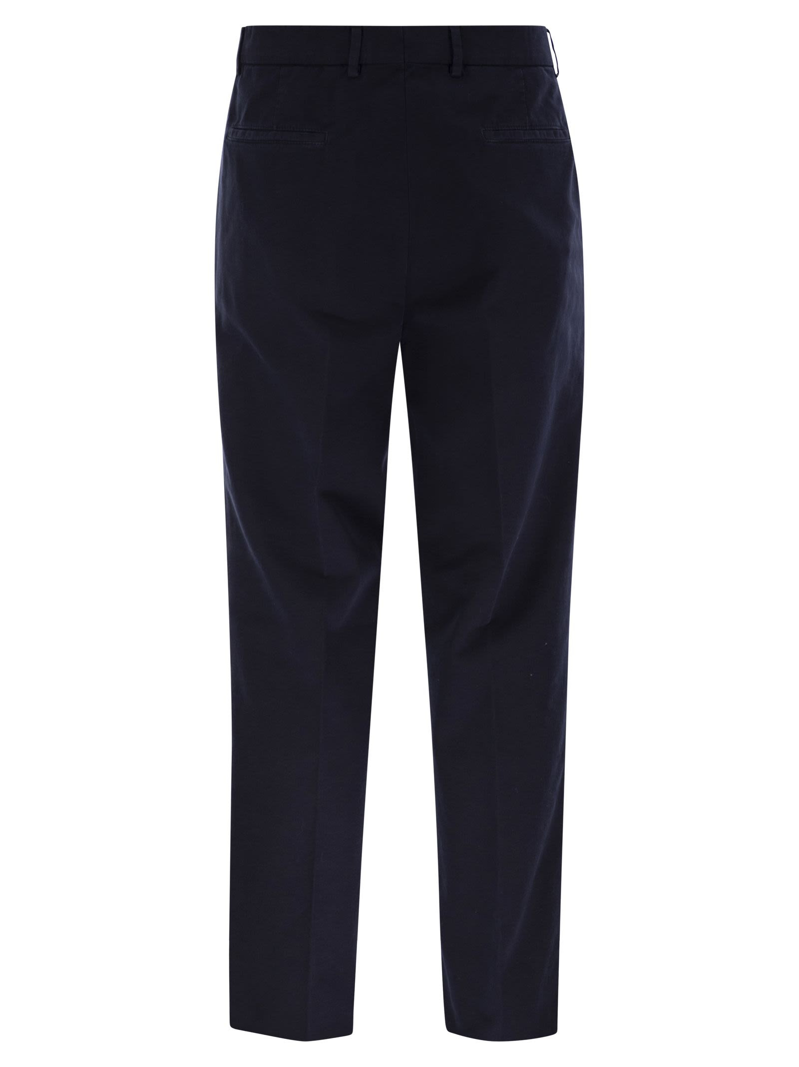 Brunello Cucinelli Men Leisure Fit Trousers In Garment-Dyed Cotton Velvet With Darts - 2