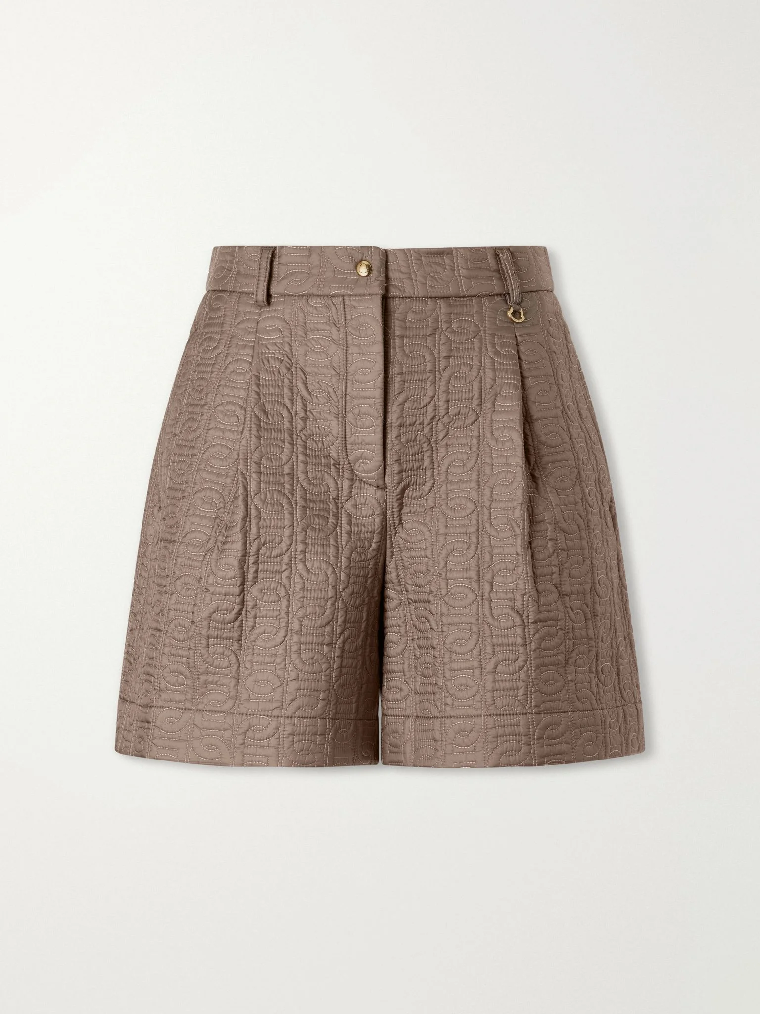 Logo-printed jacquard shorts Light brown - 1