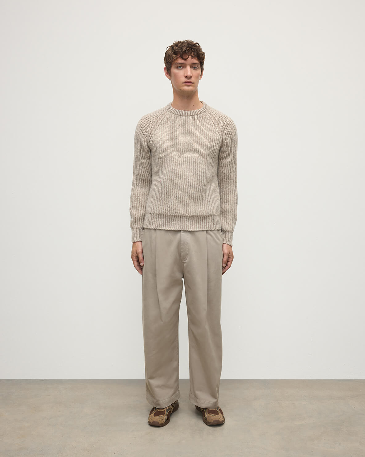 Ribbed Donegal Cashmere Cream Jumper - 2