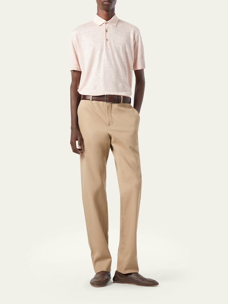 Loro Piana Men's Jarno Cotton Straight Fit Flat-Front Pants outlook