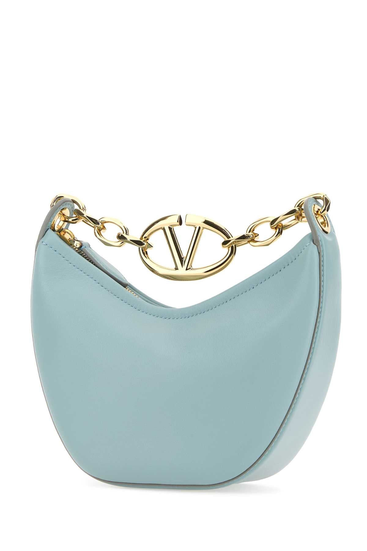 Valentino Garavani Women Light Blue Leather Mini Hobo Vlogo Moon Handbag - 2