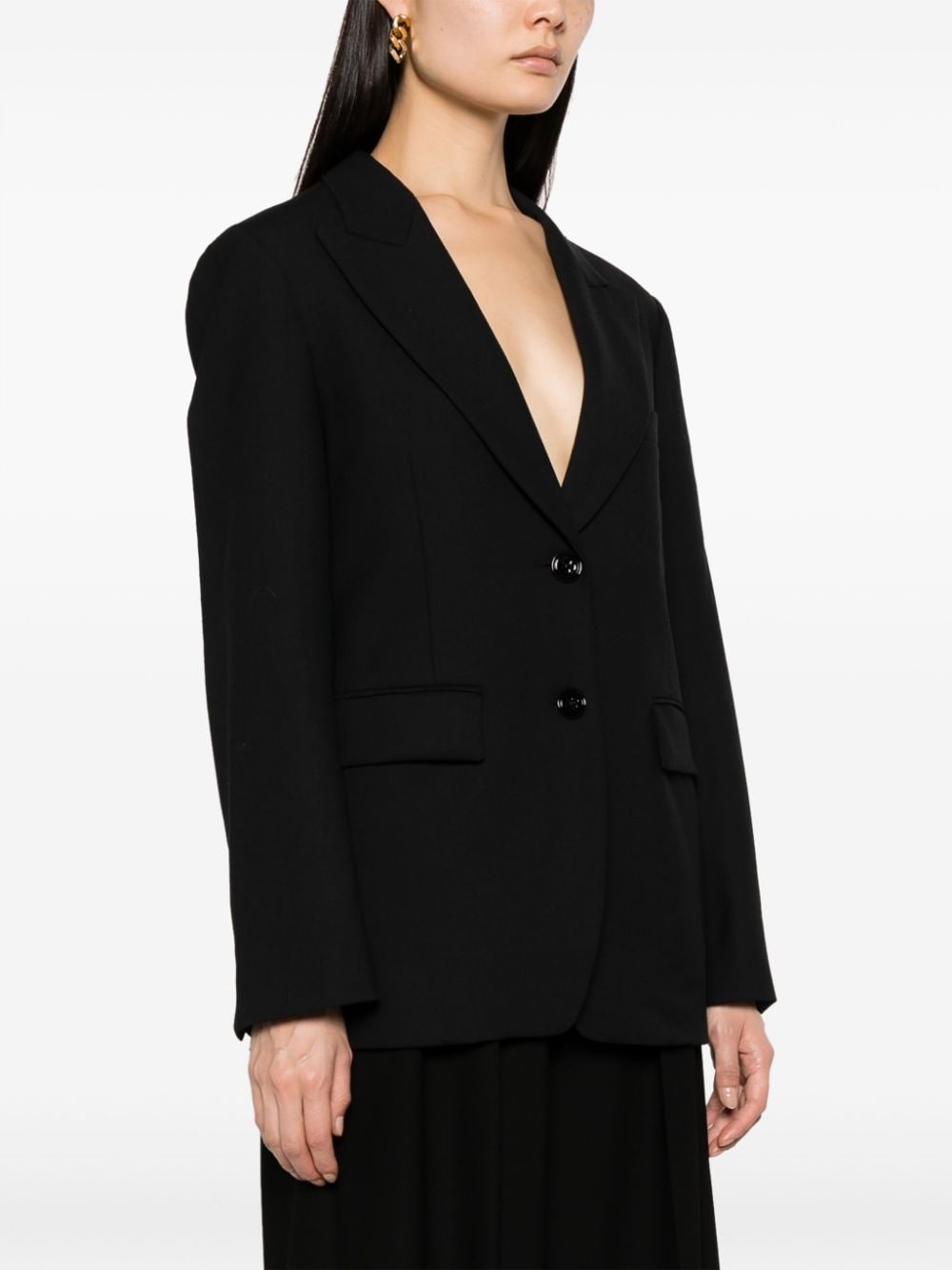 single-breasted peaked blazer - 3