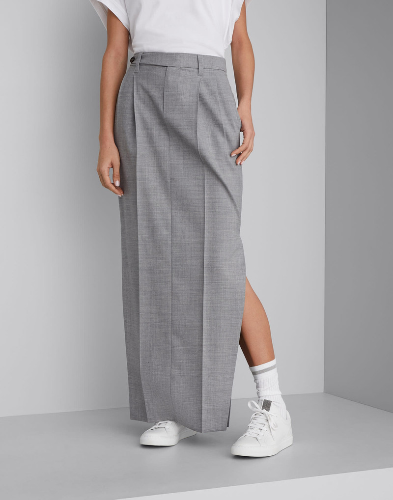 Comfort virgin wool fresco sartorial column skirt 1