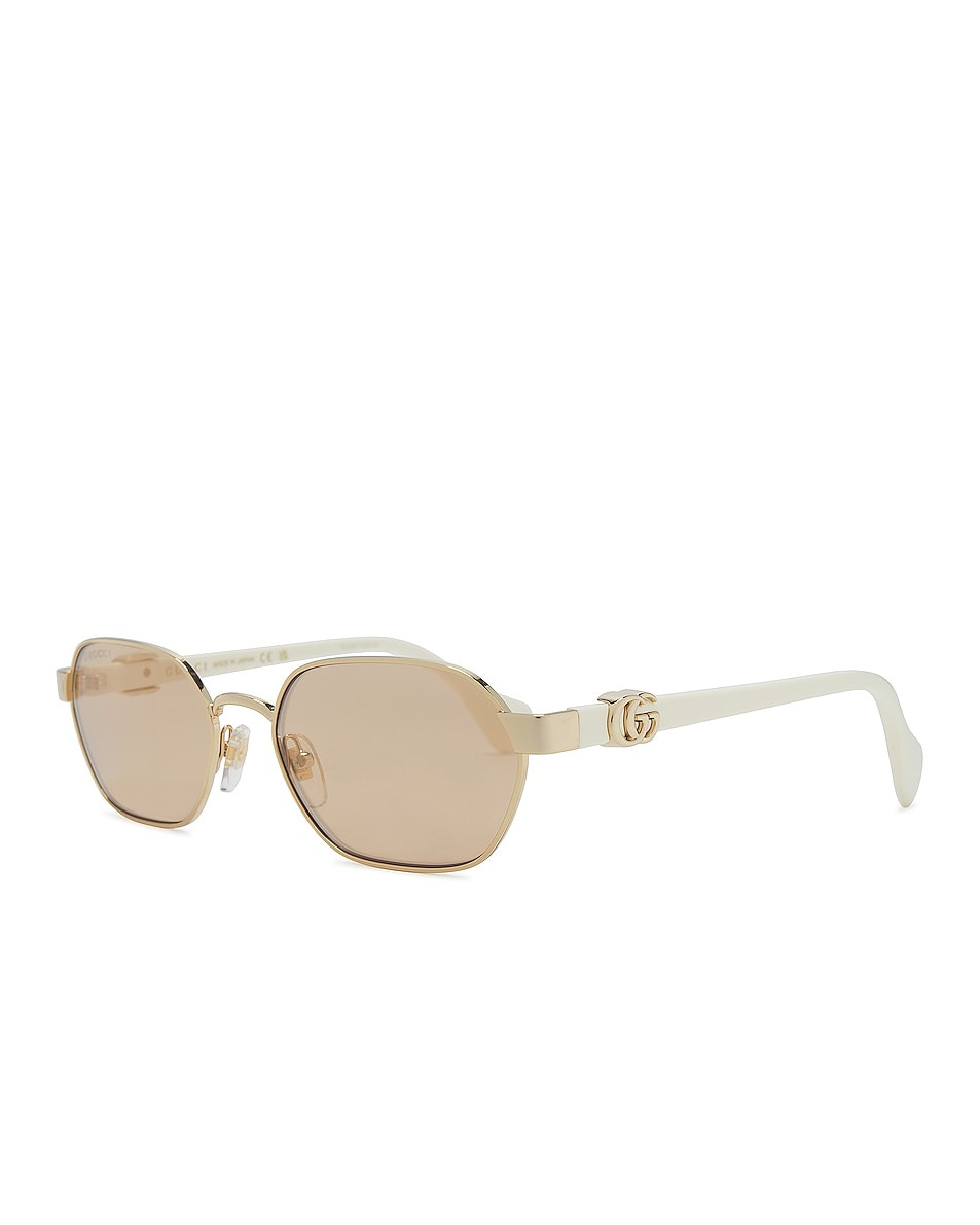 Geometric Sunglasses In Gold & Ivory - 2