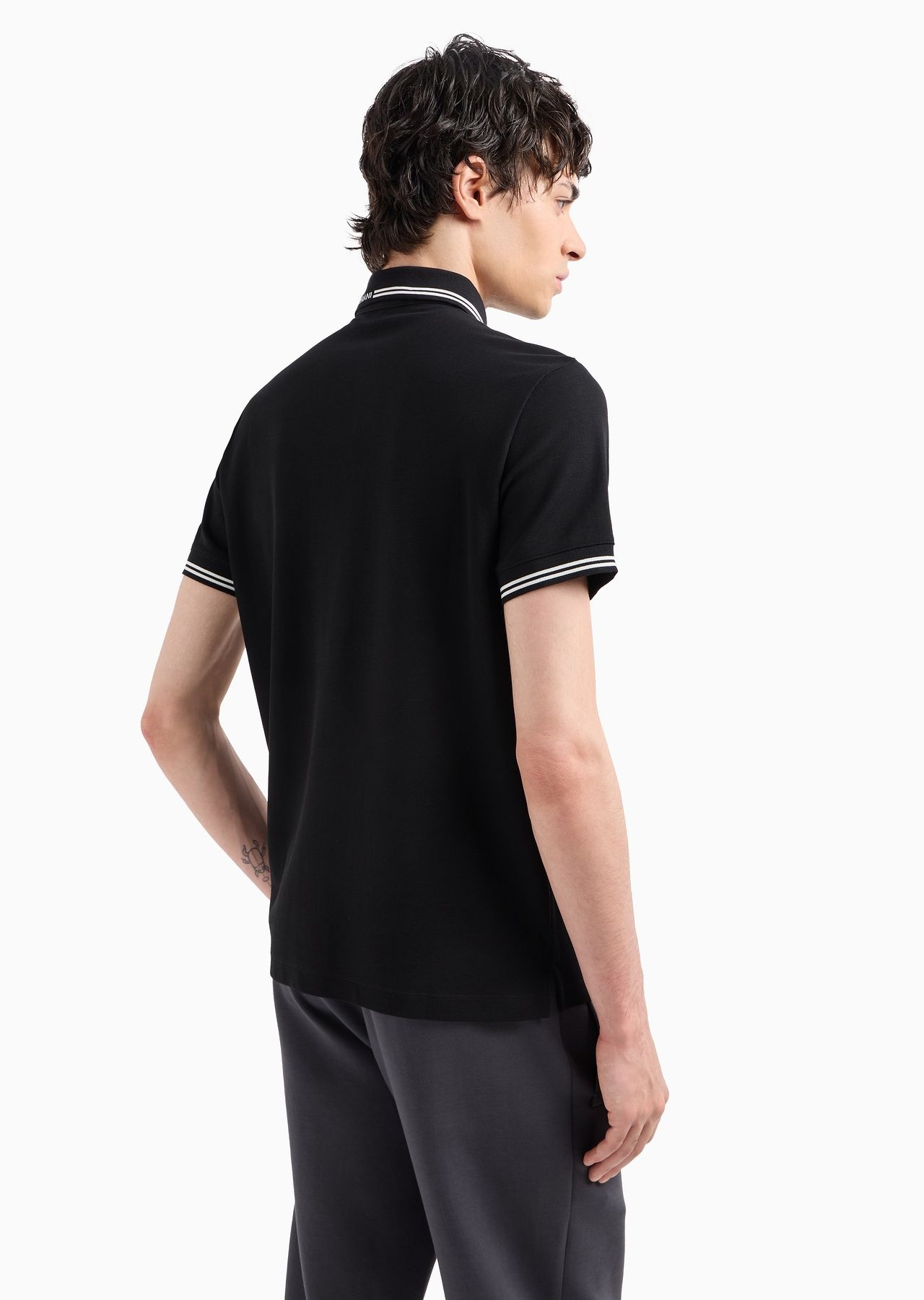 Jersey polo shirt with placed logo - 3