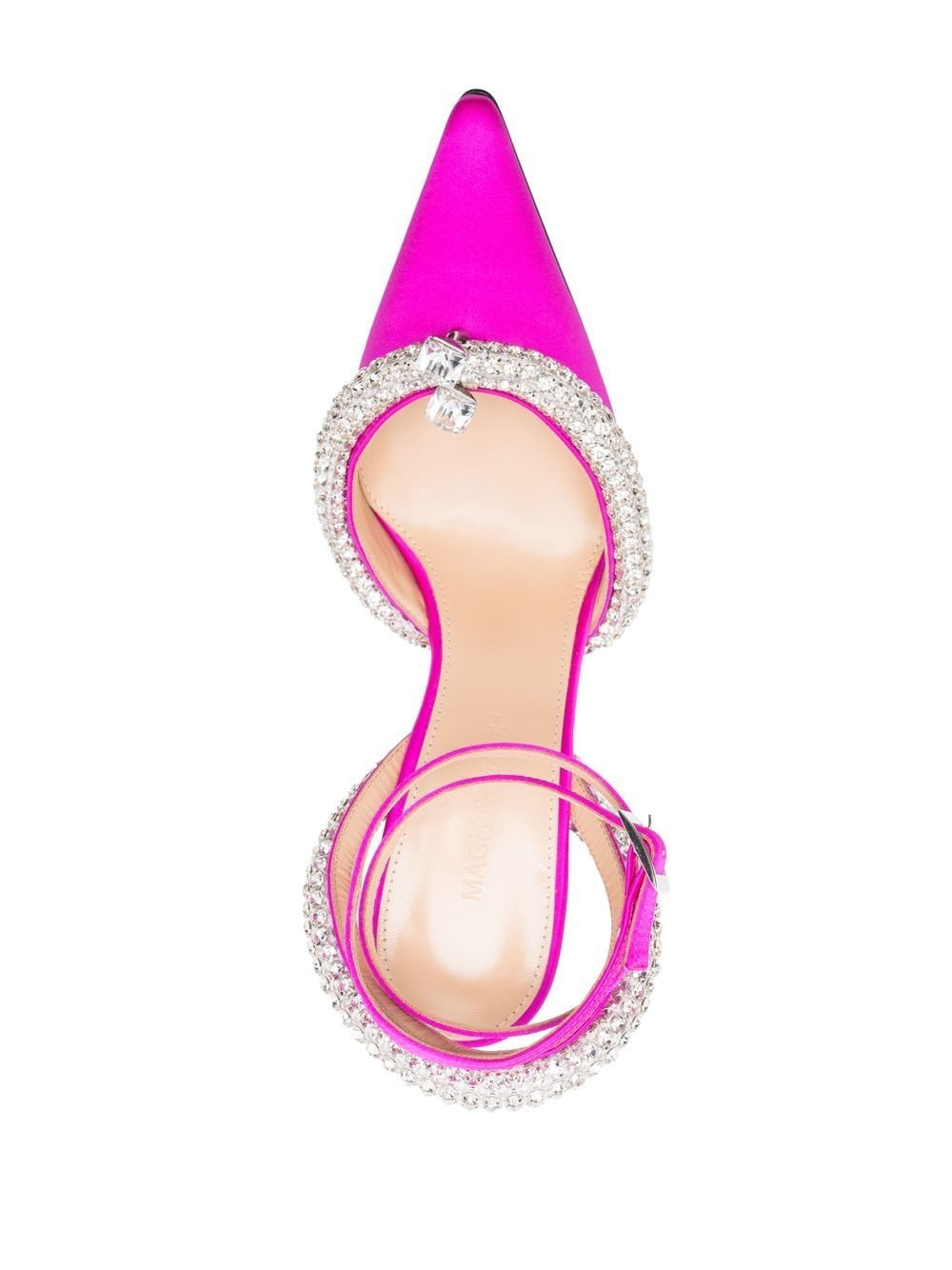 MACH & MACH Crystal-embellished satin slingback pumps - 4