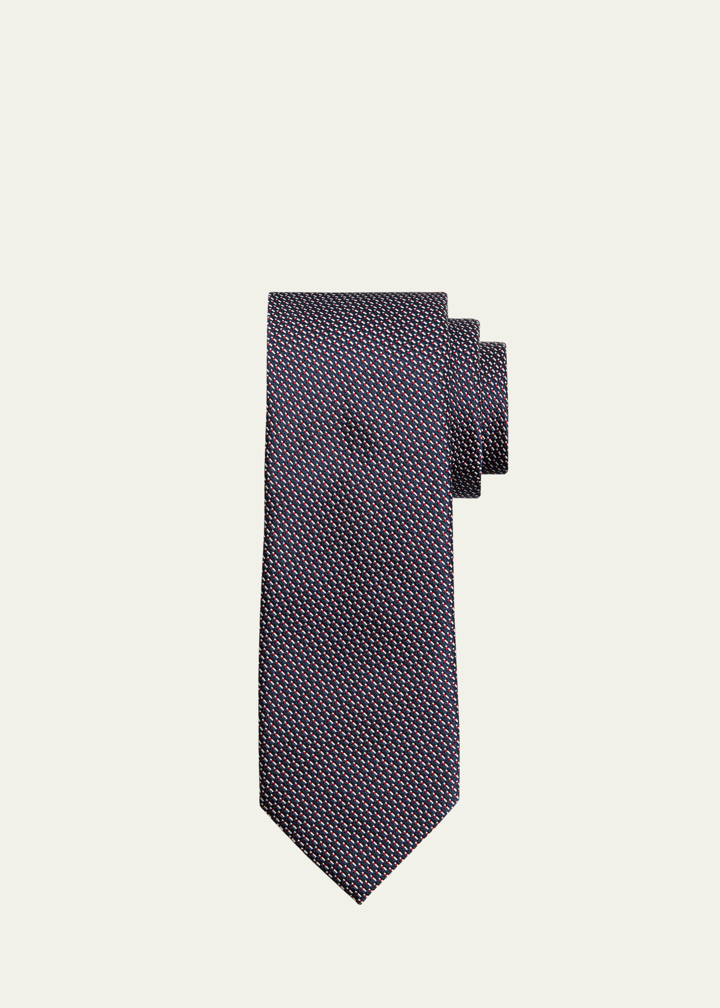 Men's Micro-Neat Silk and Cotton Jacquard Tie - 1