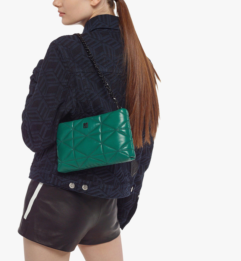 Travia Zip Pouch in Cloud Quilted Leather 7