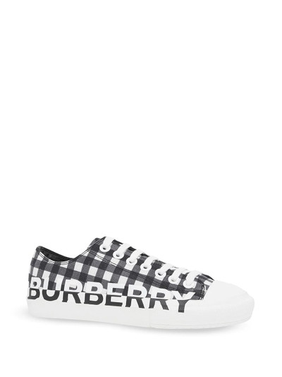 Burberry logo print gingham sneakers outlook