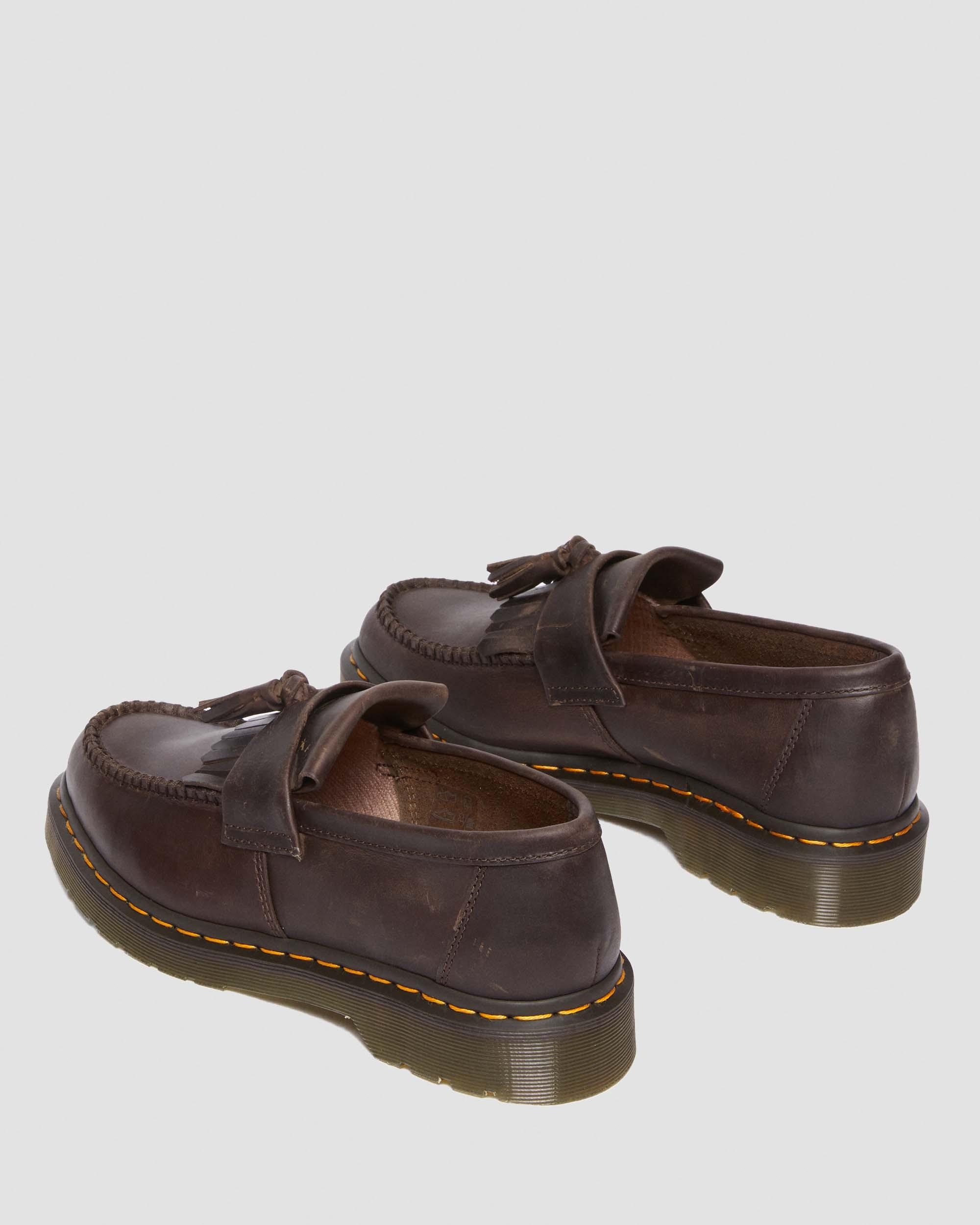 Adrian Crazy Horse Leather Tassel Loafers - 9