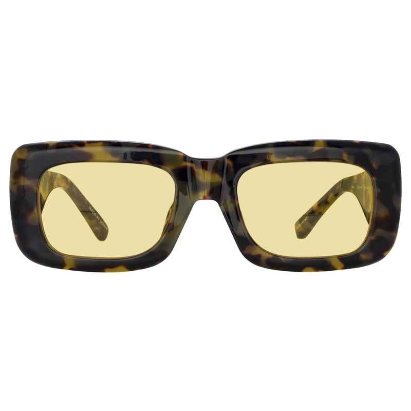Marfa Rectangular Sunglasses in Tortoiseshell and Yellow - 1