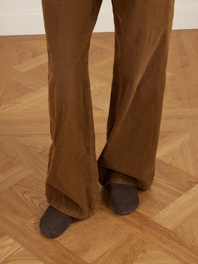 The Row Hudson Suede Mules outlook