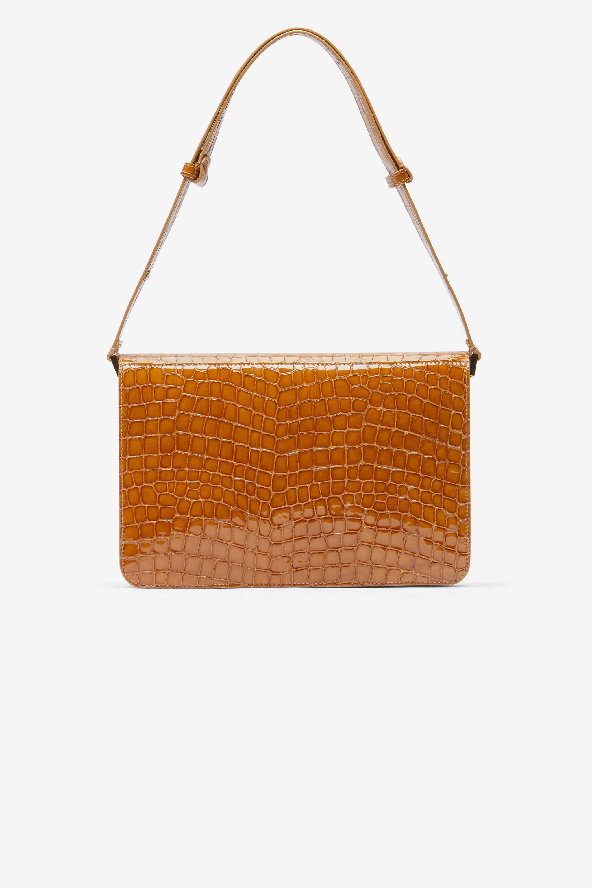EDITH CROC-EFFECT LEATHER SHOULDER BAG - 2