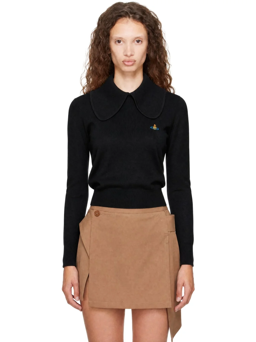 Black Tie Bea Long Sleeve Polo - 1