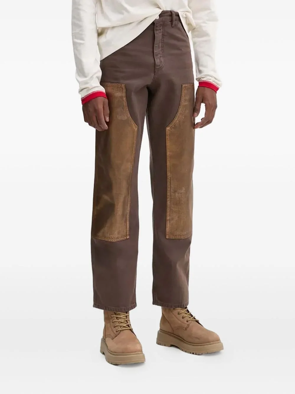 embellish-panel trousers - 1