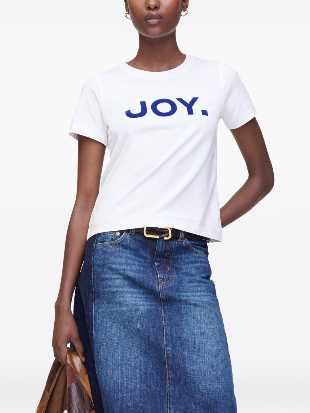Joy velvet-logo T-shirt - 4