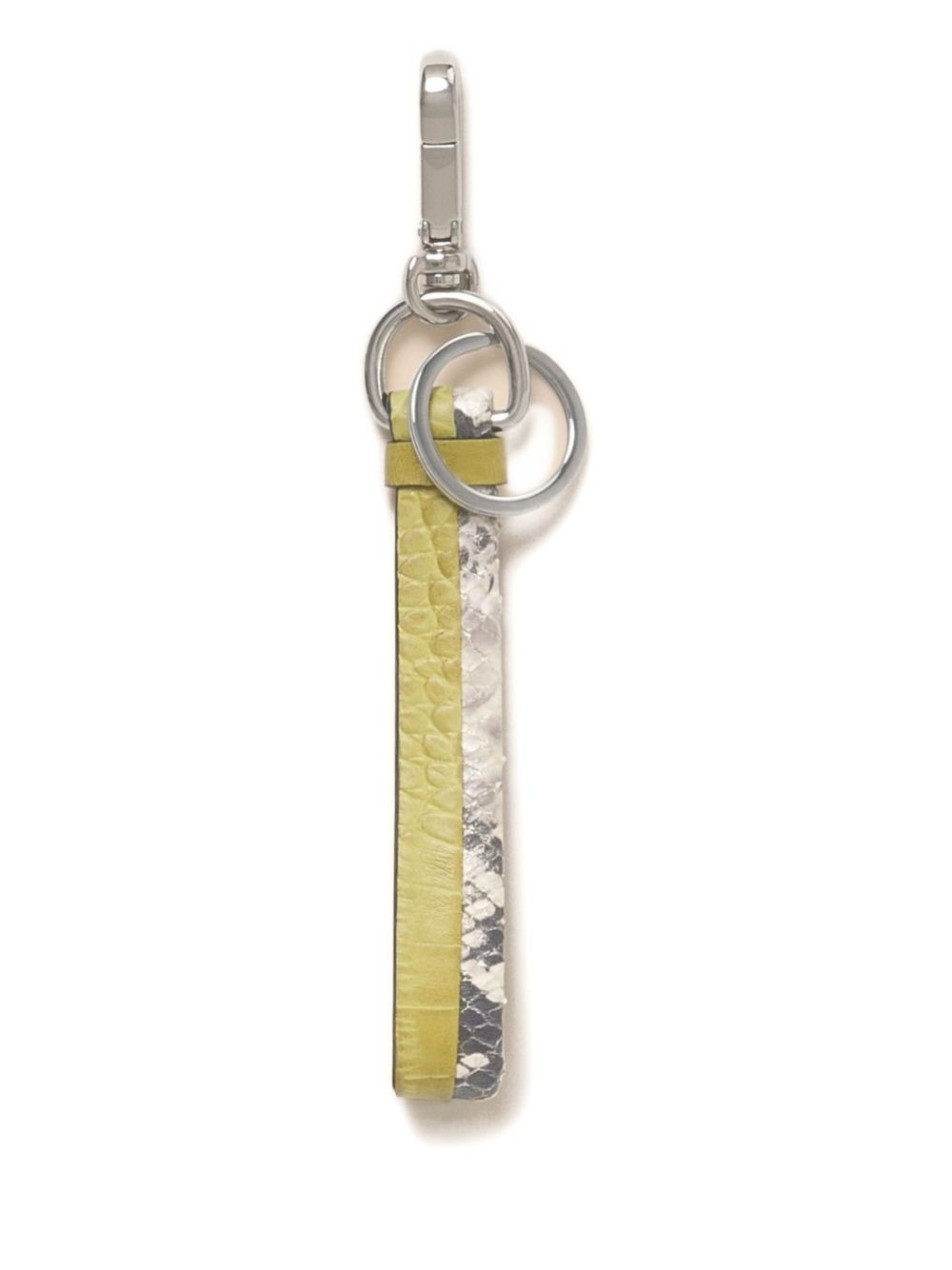 crocodile-effect print leather keyring - 2