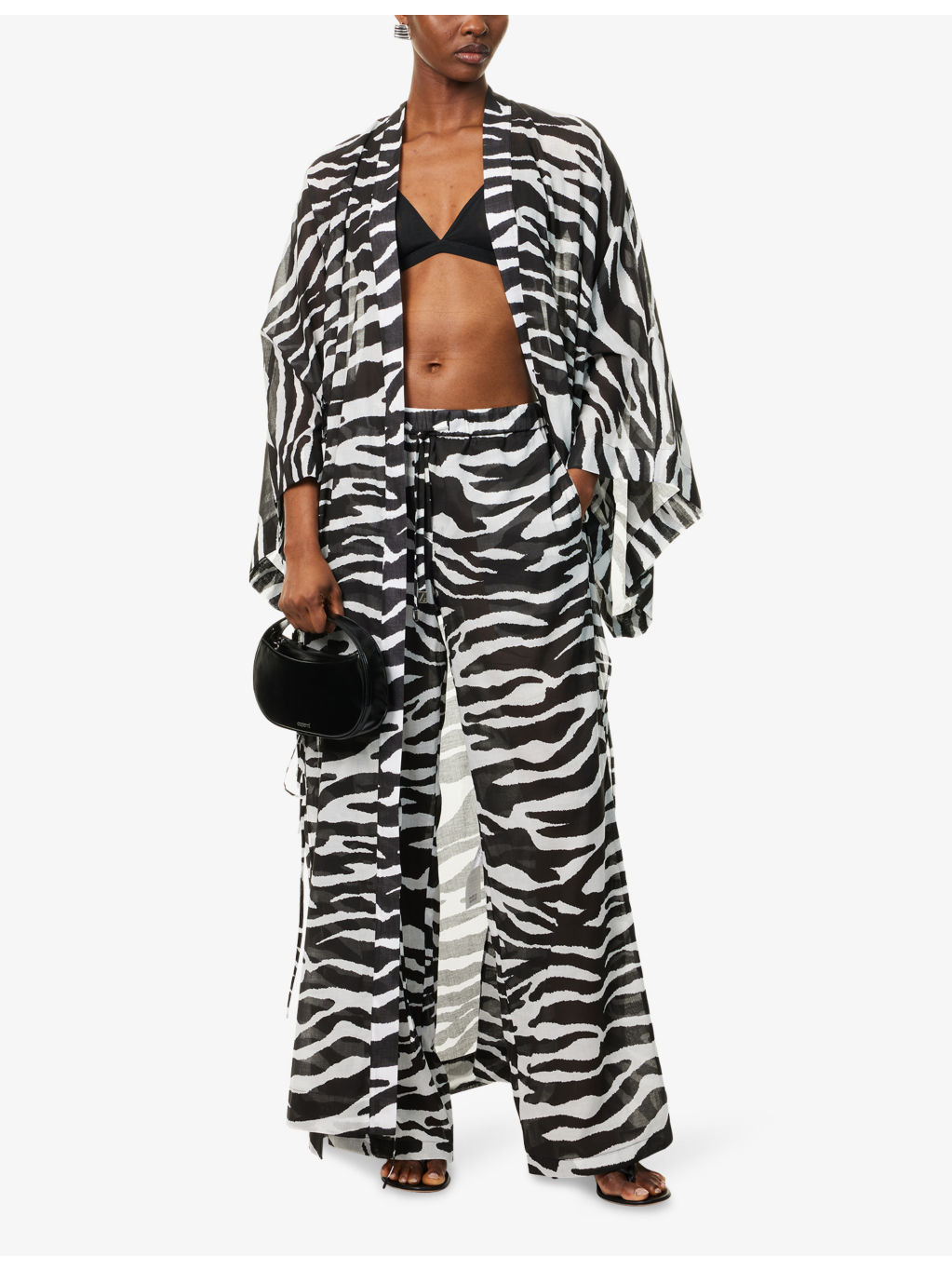 Zebra Drawstring Cotton-Poplin Trousers - 2