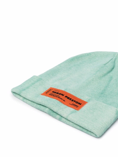 Heron Preston logo-patch beanie outlook