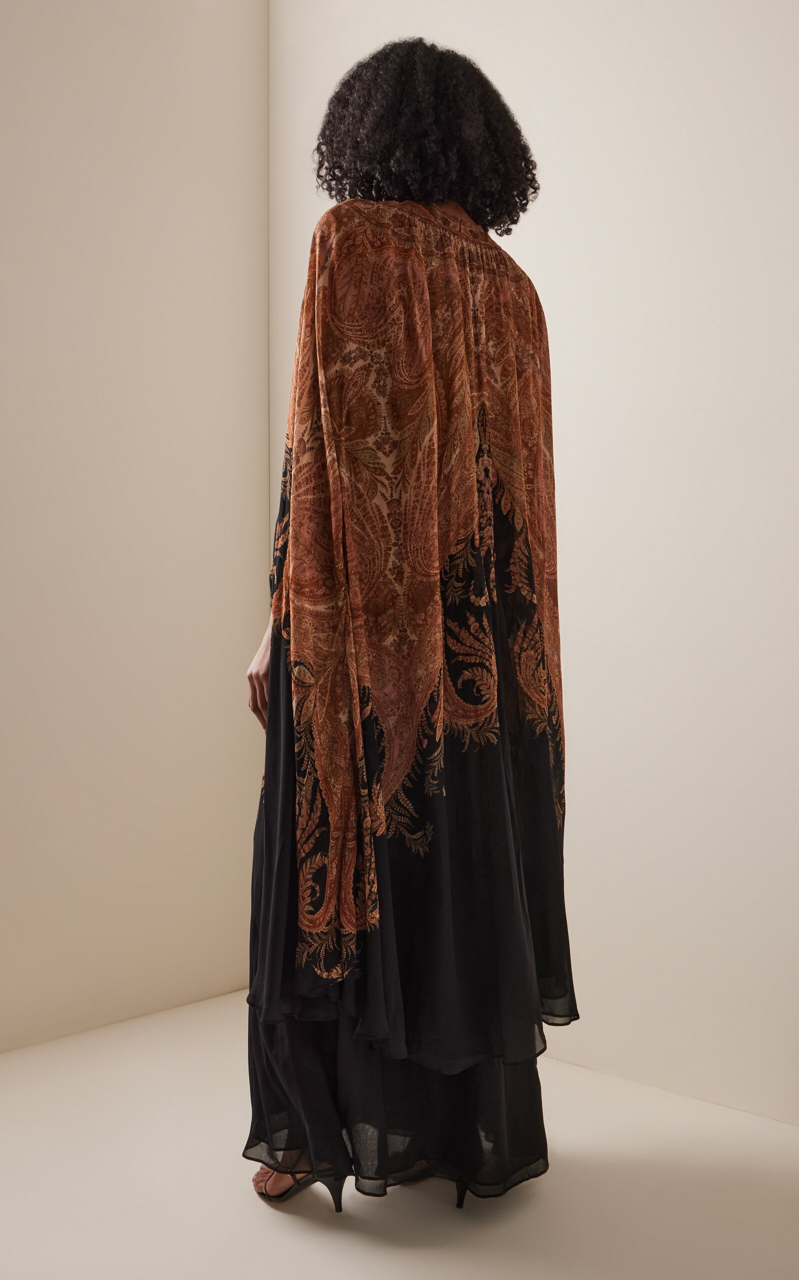 Hypnotic Paisley Maxi Cape Dress multi - 4