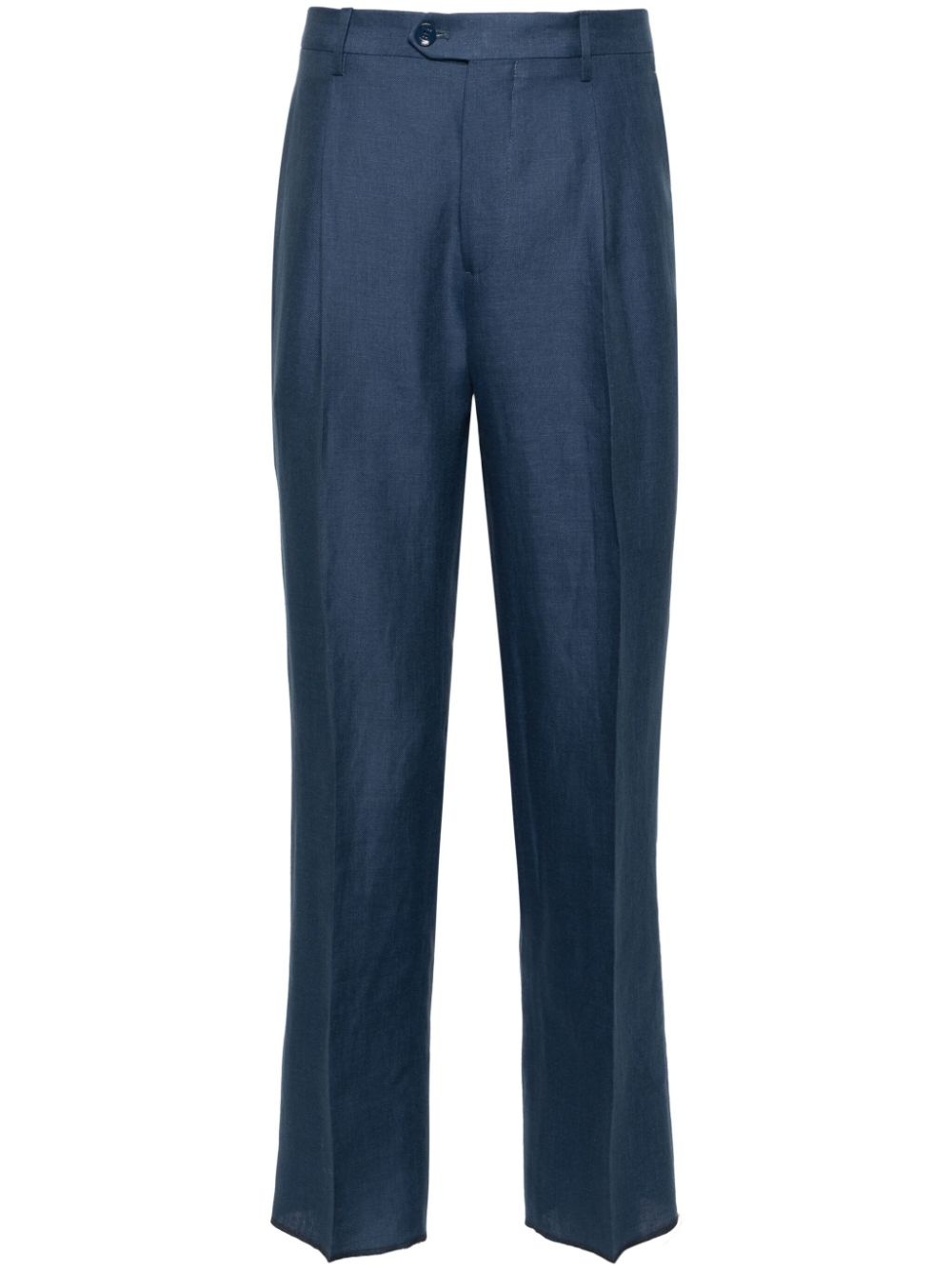 tapered linen-blend trousers - 1