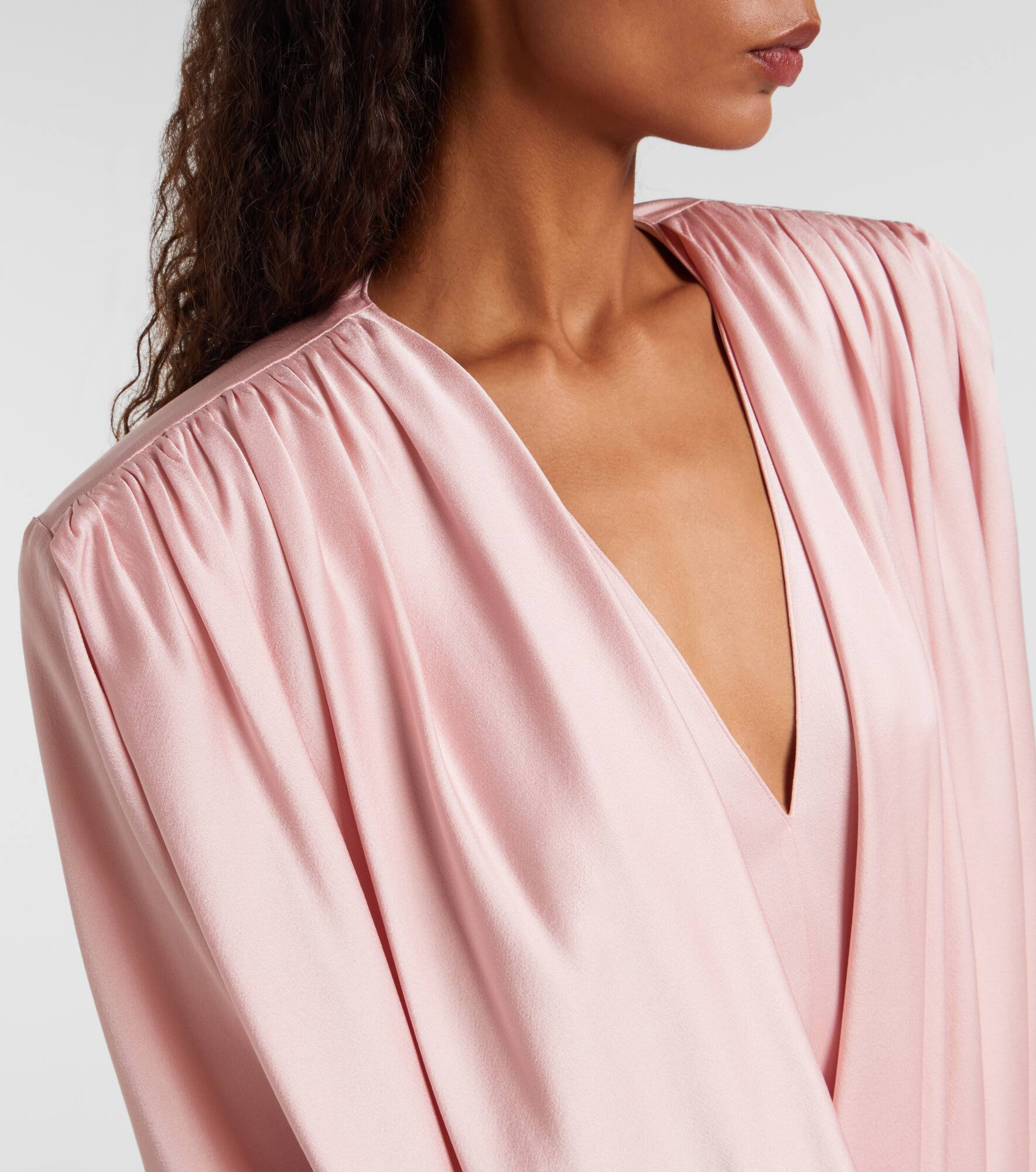 Draped crêpe satin minidress - 4