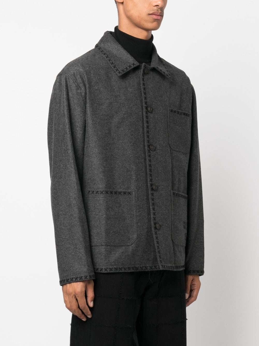 embroidered wool jacket - 3
