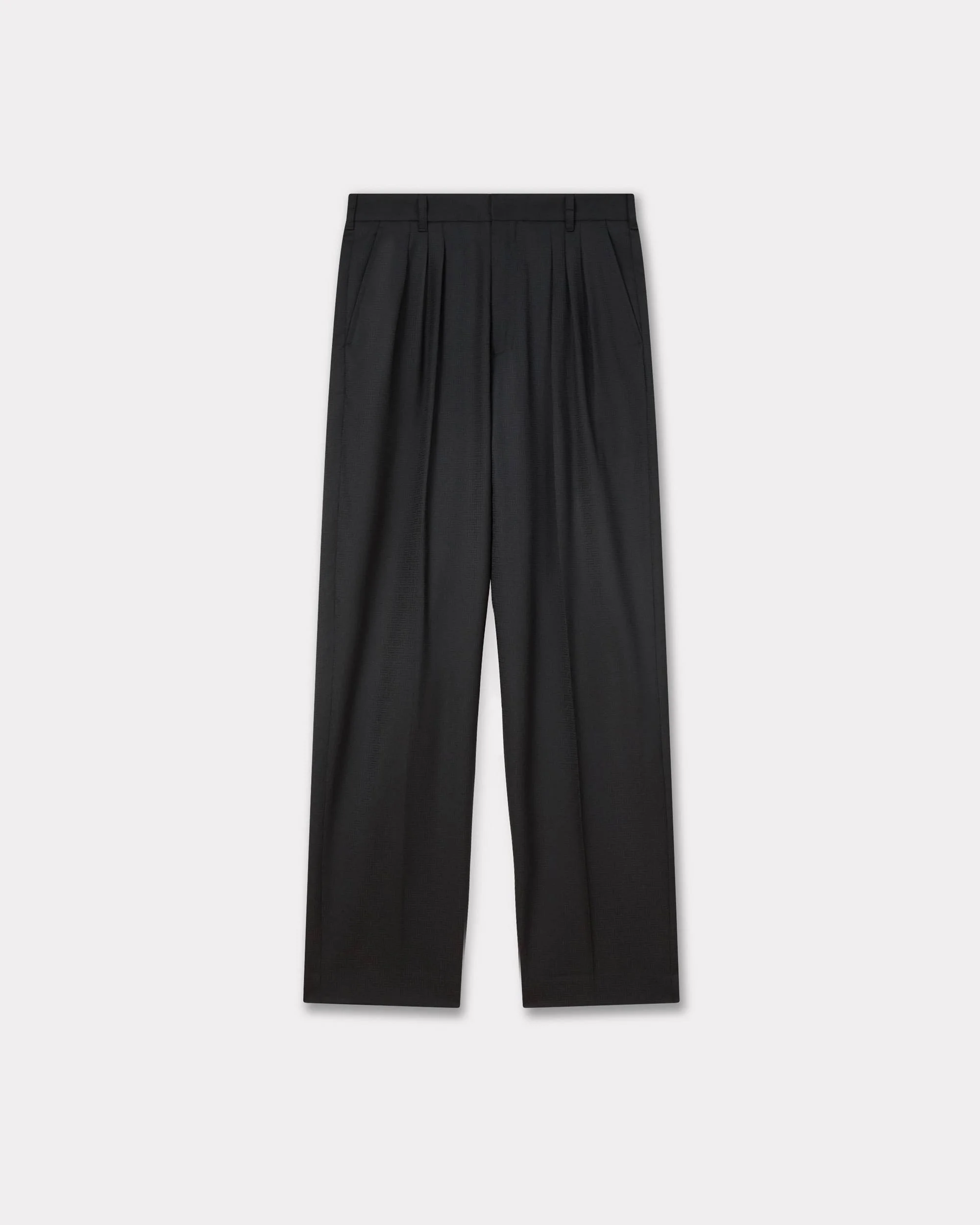 'KENZO Weave' pleated tailored pants in wool jacquard - 1