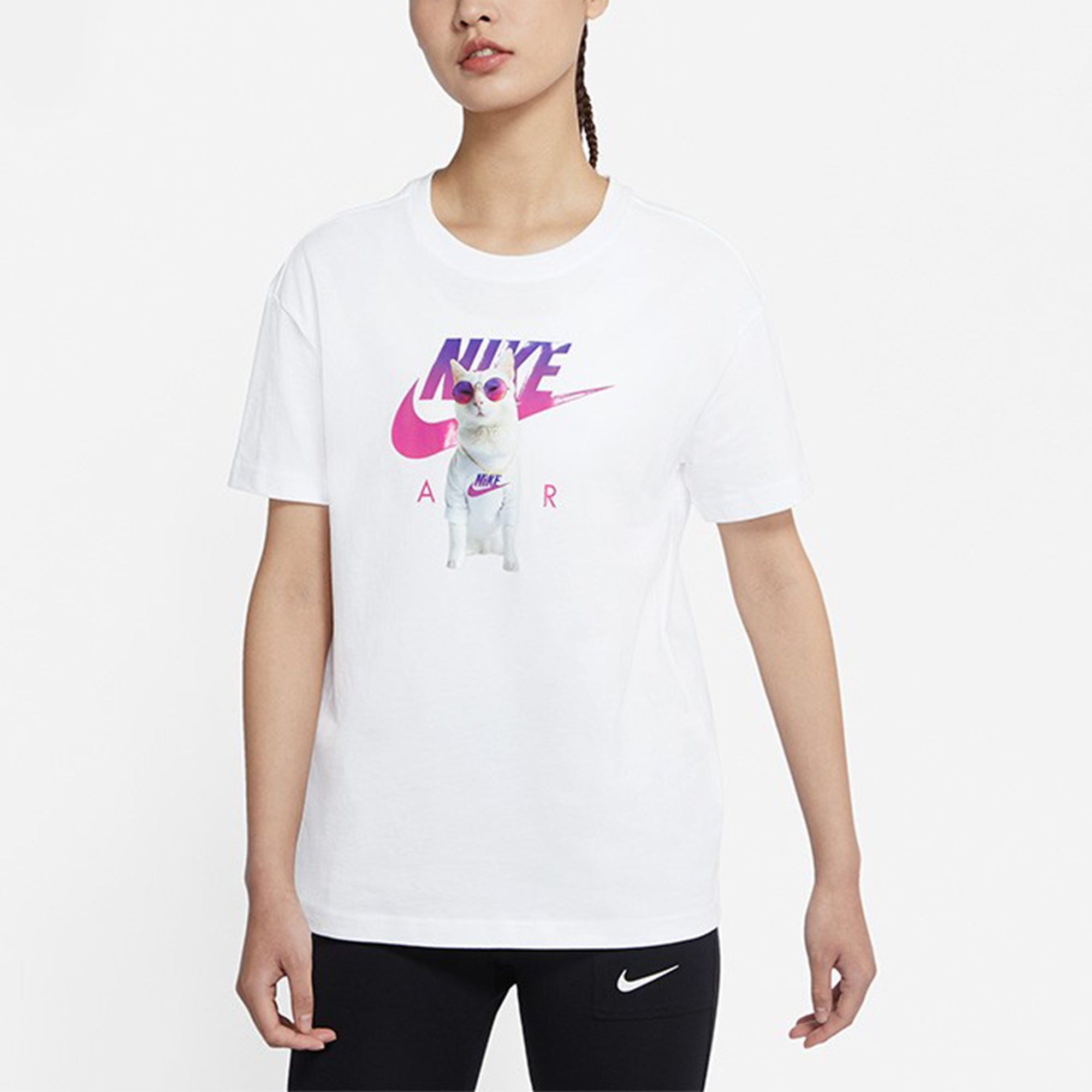 (WMNS) Nike AS W Nike Sportswear Tee BOY INSTACAT White DD1496-100 - 4