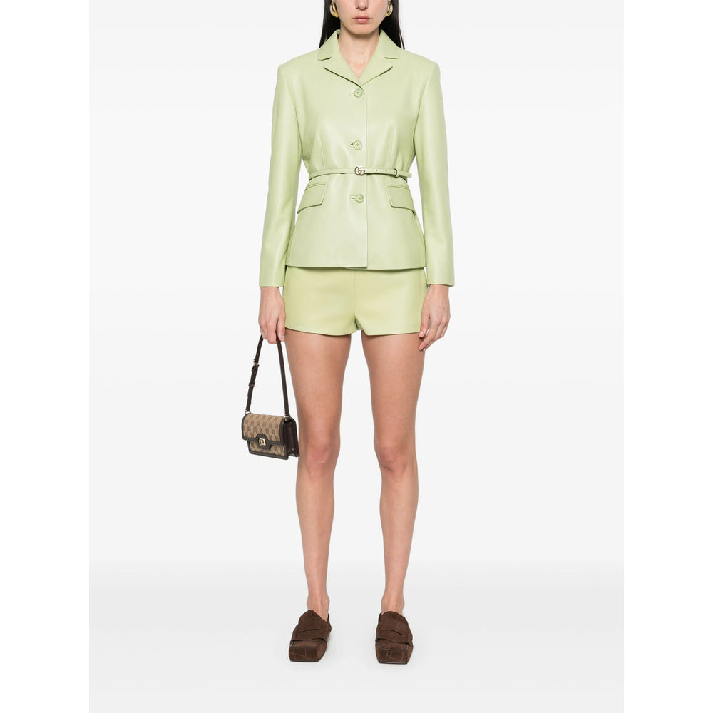 Gucci Green Shorts - Leather & Faux Leather Shorts Women - 2