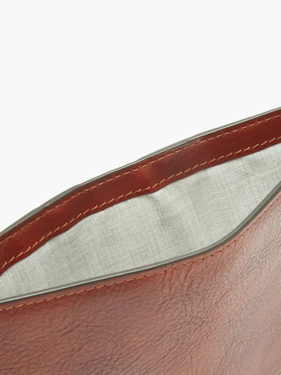 Brunello Cucinelli Logo-debossed leather passport holder outlook