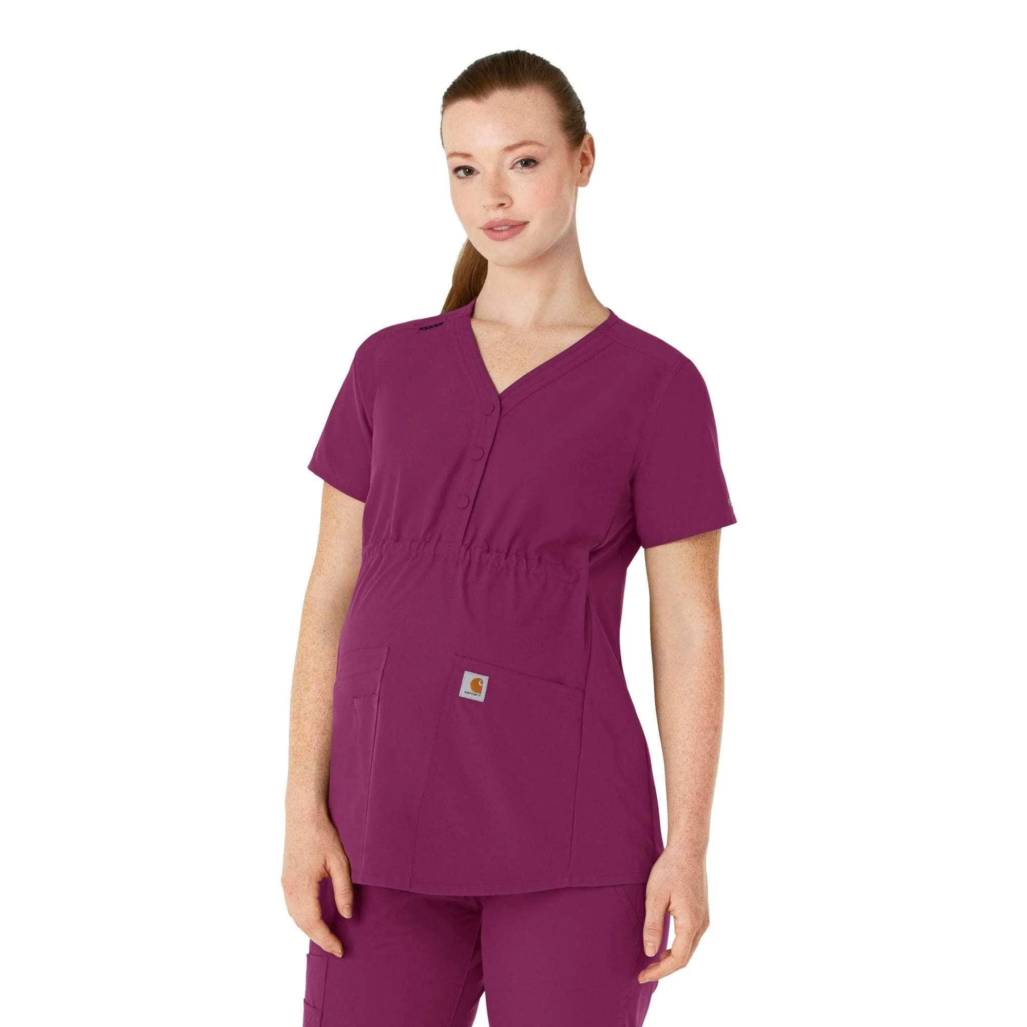 Women's Force Essentials Henley Maternity Scrub Top - 1