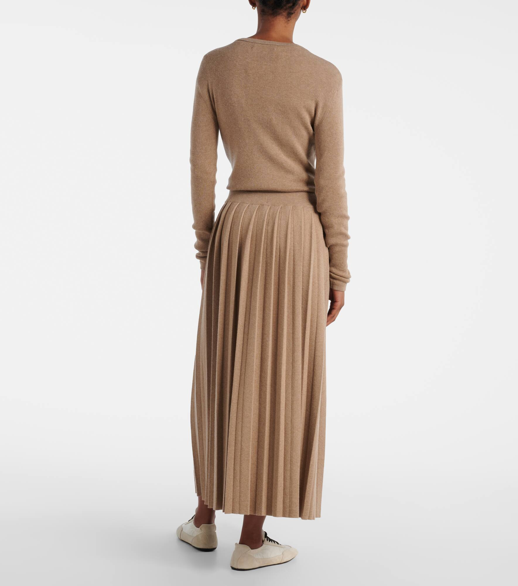 Minda cotton and cashmere midi skirt - 3