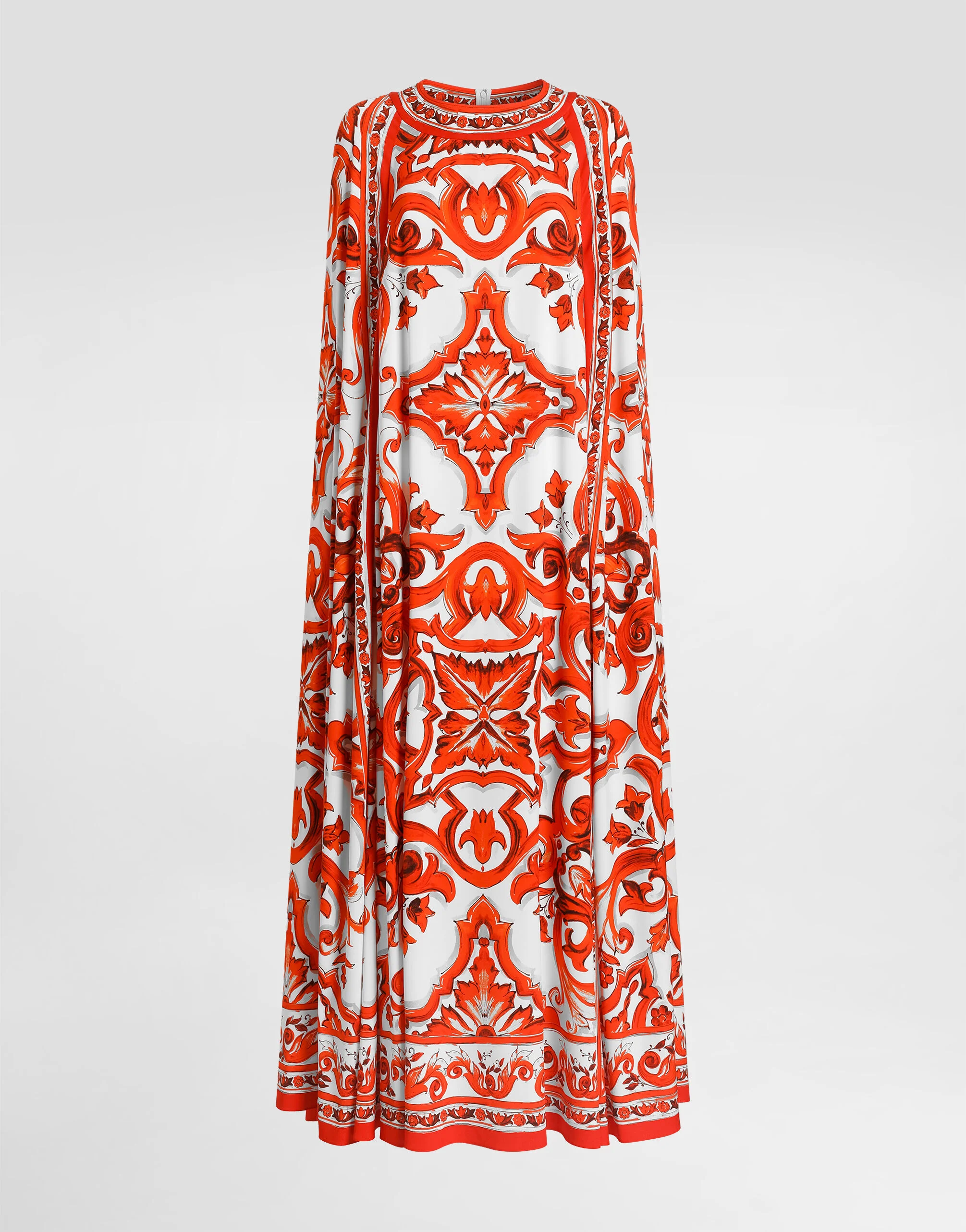 Majolica-print charmeuse dress - 1