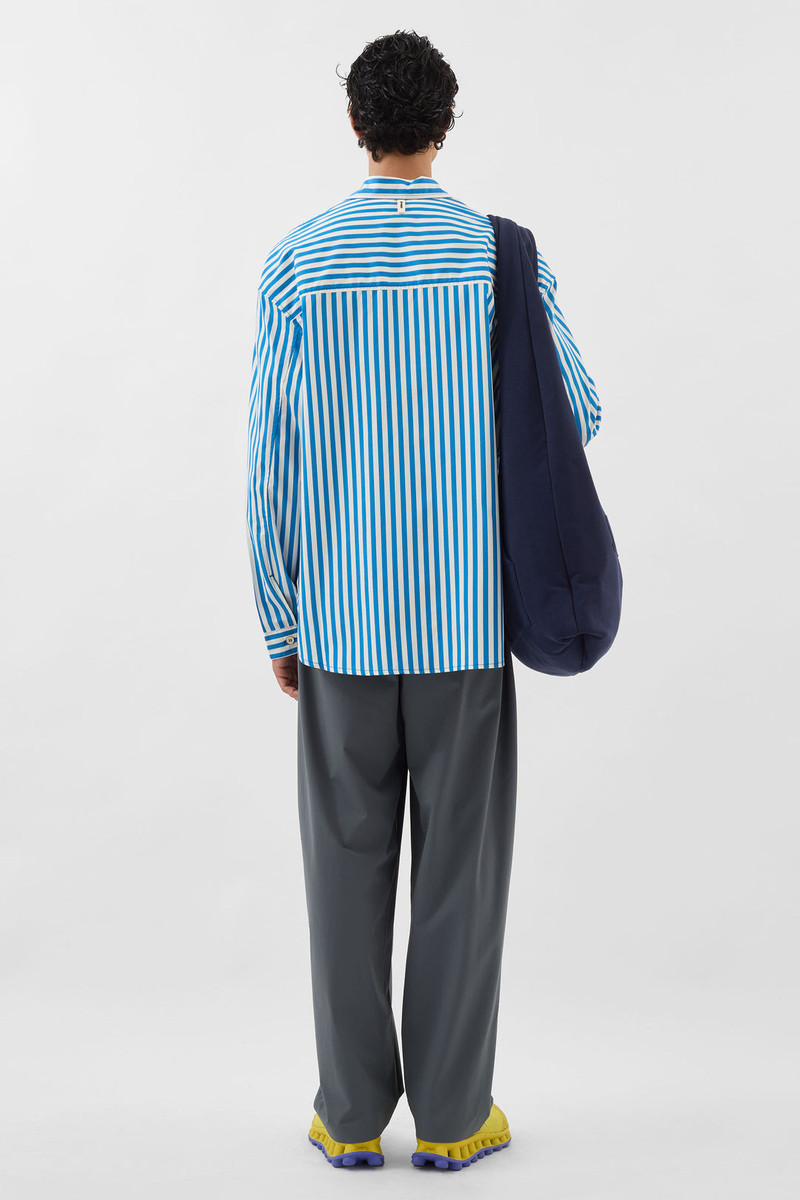 OVER SHIRT / bluette & off white stripes 5