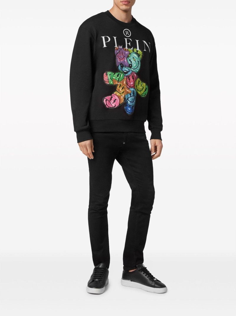 PHILIPP PLEIN teddy bear-print cotton sweatshirt outlook