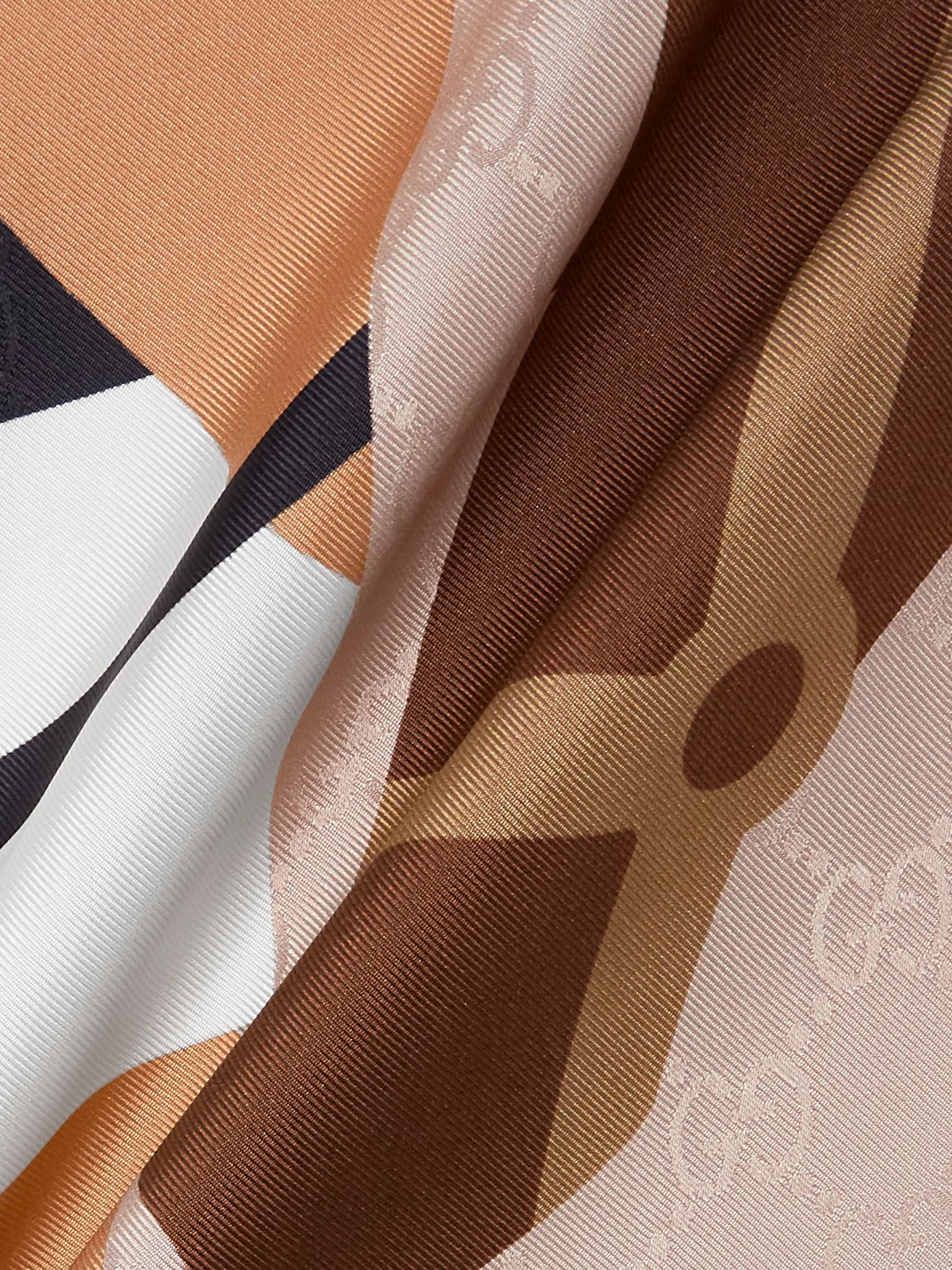 Equestrian printed silk-twill scarf Brown - 3