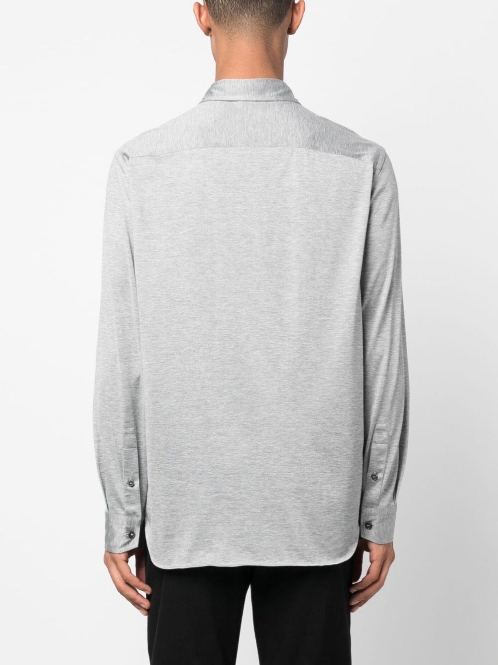 mélange-effect button shirt - 4