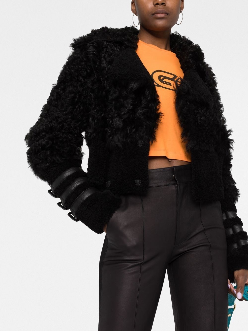 Gothic Plein fitted shearling jacket - 5