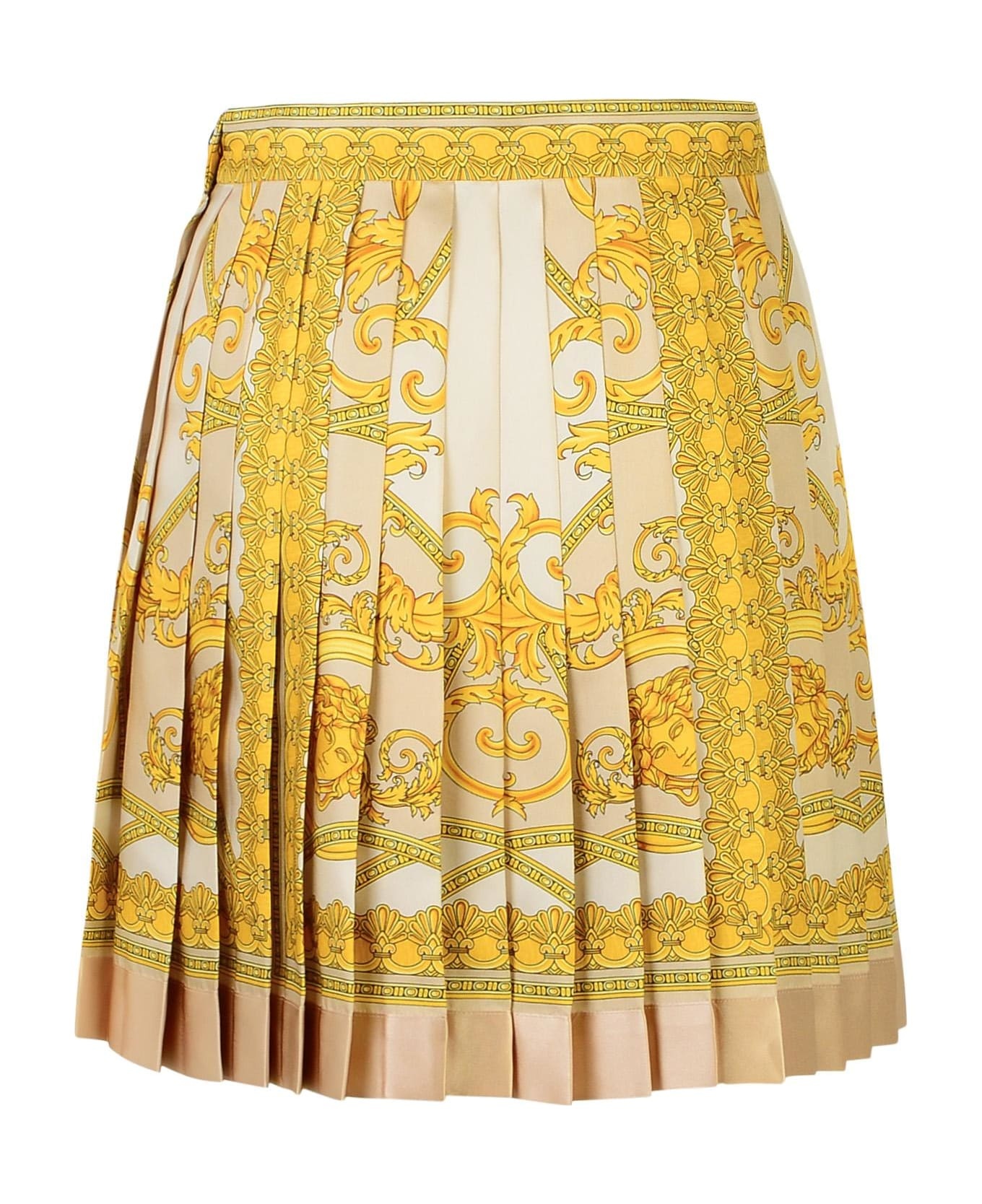 'barocco' Beige Silk Skirt - 3