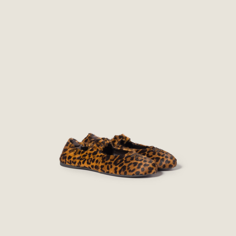 Ruches printed leather ballerinas 1